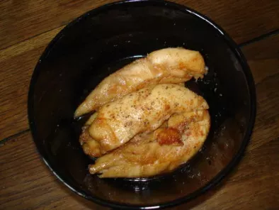 Recette Aiguillettes de poulet sauce miel paprika soja