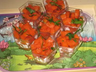 Recette Dés de carottes au miel et romarin en verrine