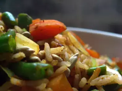 Recette Vegetable fried rice, ou riz sauté aux légumes