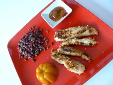 Recette Aiguillettes de poulet pimentées, salade d'haricots azuki au vinaigre de prune