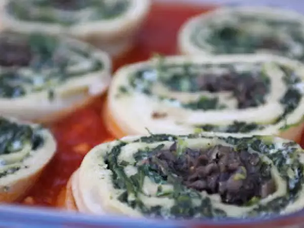 Recette Rotolo aux champignons, épinards et ricotta