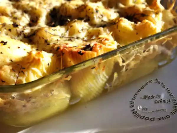Recette Pâtes farcies aux courgettes, vert d'ail frais, pignons et parmesan
