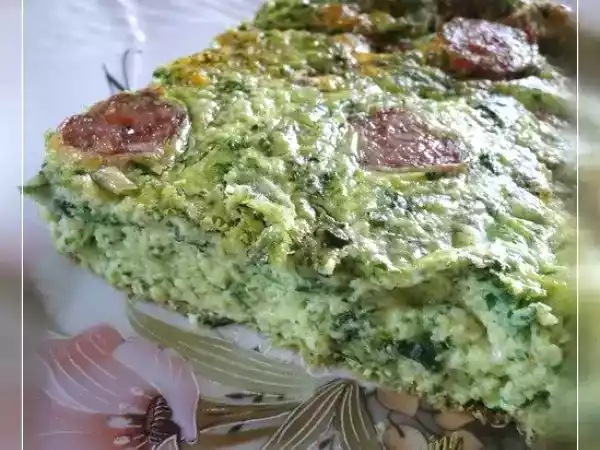 Recette Quiche sans pâte aux orties et au reste de barbecue