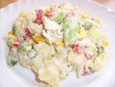 Recette Salade de pommes de terre-avocat-poulet-légumes, sauce citron
