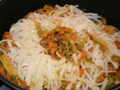 Recette Vermicelles de riz aux légumes sautés