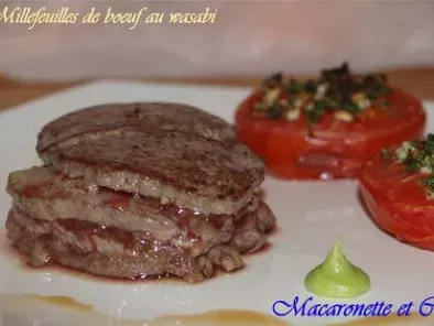 Recette Millefeuille de boeuf au wasabi et ses tomates au four