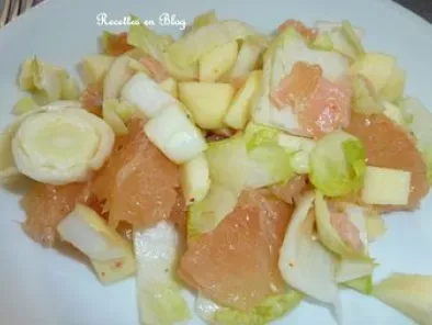 Recette Salade de pamplemousses saumon fume endives et pommes