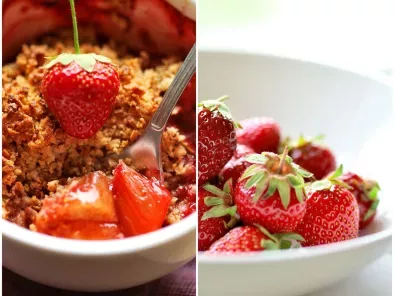 Recette Crumble à la rhubarbe & aux fraises