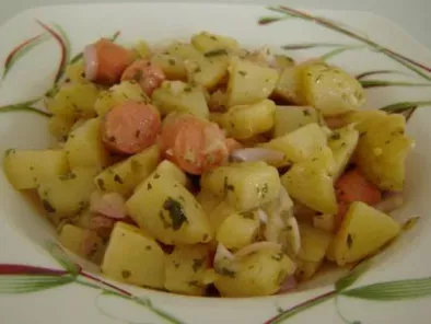 Recette Salade de pommes de terre aux échalotes et knacki