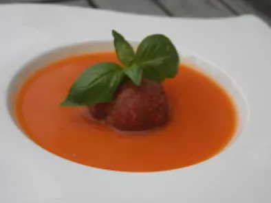 Recette Soupe estivale glacée et son sorbet aux tomates