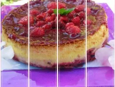 Recette Cheesecake au miel de safran sur lit de framboise et gelée de fr