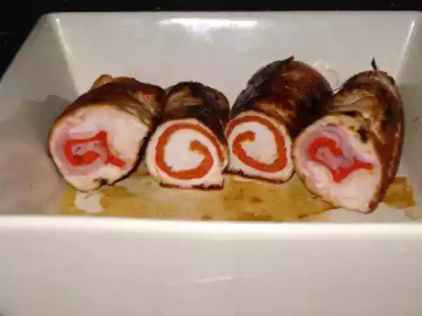 Recette Roulés d'escalope de dinde au poivron