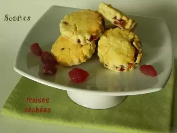 Recette Scones aux fraises séchées, sans gluten et sans lactose