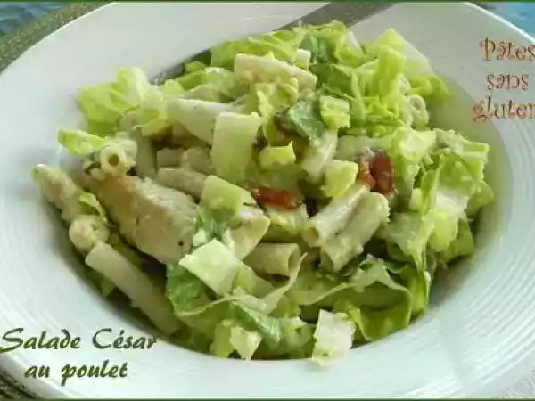 Recette Salade de pâtes au poulet à la césar, sans gluten