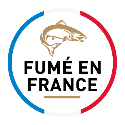 Le logo collectif Fumé en France sur les saumons 