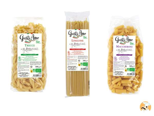 Gusti Amo Bio célèbre les pâtes avec trois formats italiens emblématiques
