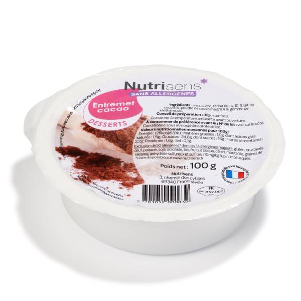 2 desserts Nutrisens sans allergènes