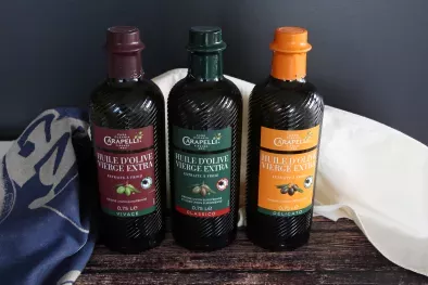Un nouveau design pour les bouteilles de la gamme d'huile d'olive