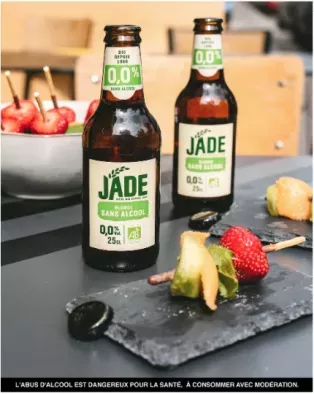 L'apéritif avec les bières Jade sans alcool 0.0% de la Brasserie Castelain