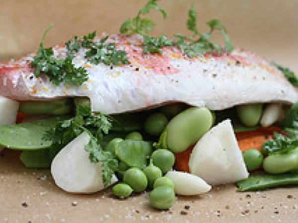 Papillotes de rouget aux légumes croquants & soupçon de rouille - Préparation etape 5
