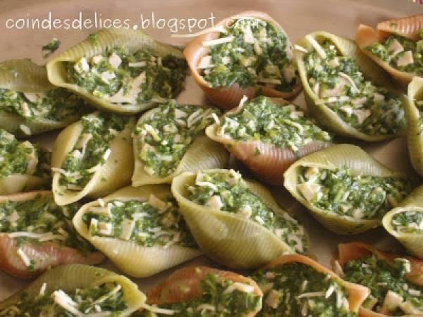 Conchiglioni tricolores aux deux farces - Préparation etape 5