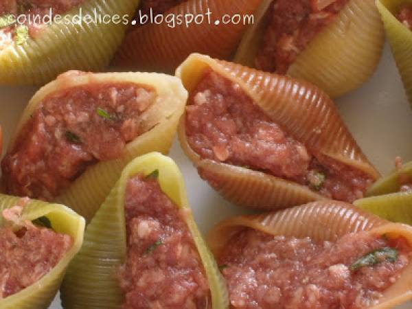 Conchiglioni tricolores aux deux farces - Préparation etape 6