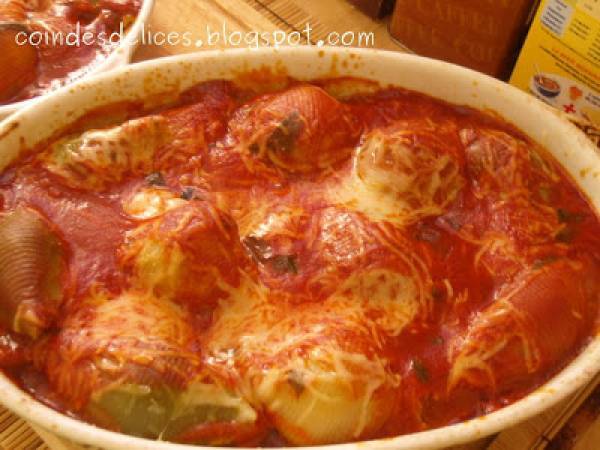 Conchiglioni tricolores aux deux farces - Préparation etape 7