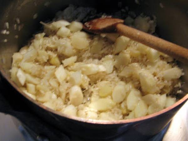 Risotto aux asperges blanches - Risotto mit weissem Spargel - Préparation etape 2
