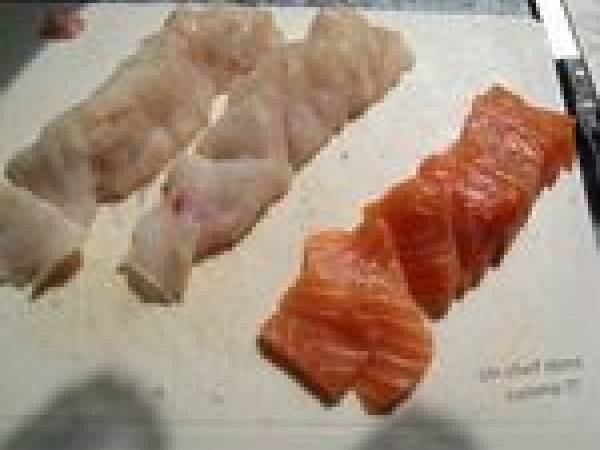 Beuchelle de Lotte et Saumon Fumé, au beurre de Pamplemousse - Préparation etape 3