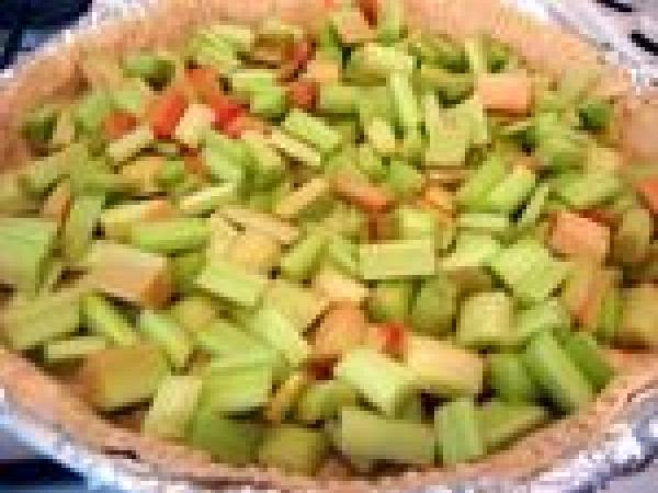 Tarte à la rhubarbe au fromage blanc - Préparation etape 3