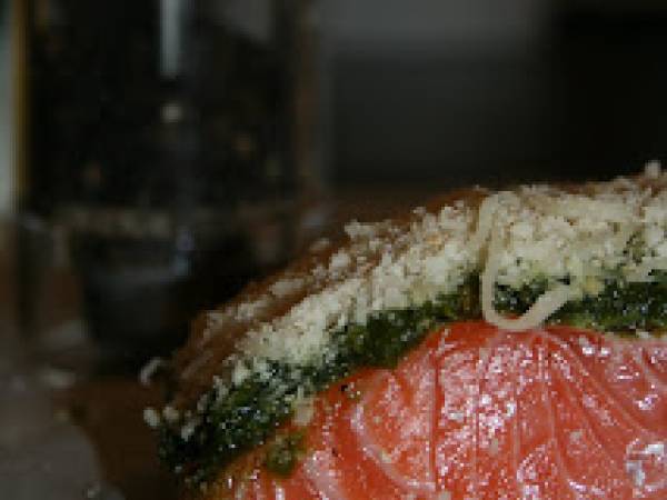 Mon saumon en croute de pesto et parmesan - Préparation etape 4