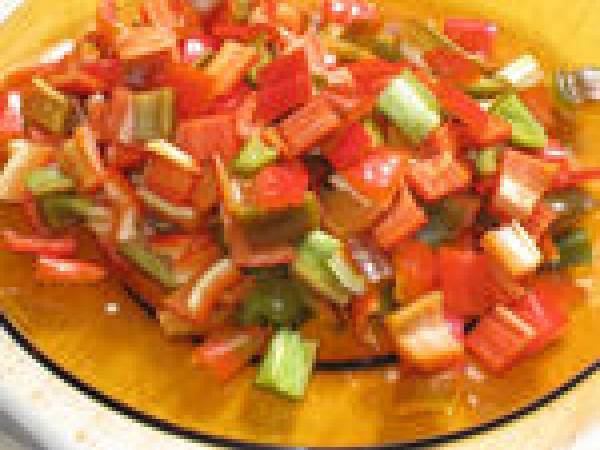 Cake estival aux poivrons rouges tomates séchées et jambon - Préparation etape 1