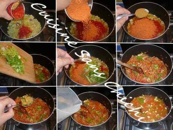 Velouté de lentilles corail au cumin. - Préparation etape 4