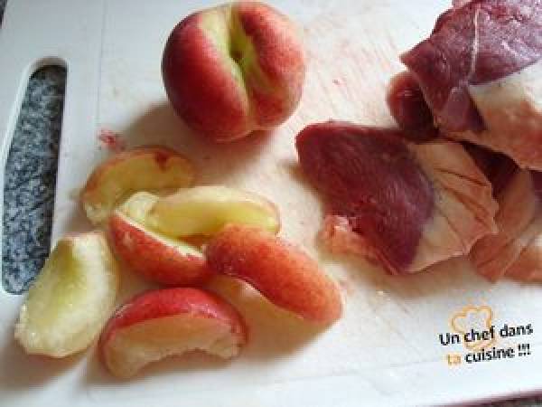 Emincé de Canard aux Pêches - Préparation etape 2
