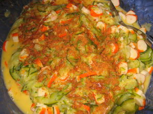 Terrine de courgettes au surimi et petits muffins pour l'apéro - Préparation etape 6