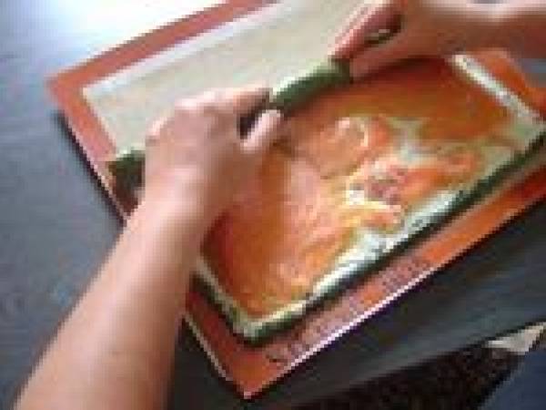 Roulé aux Epinards, Saumon & Boursin - Préparation etape 5