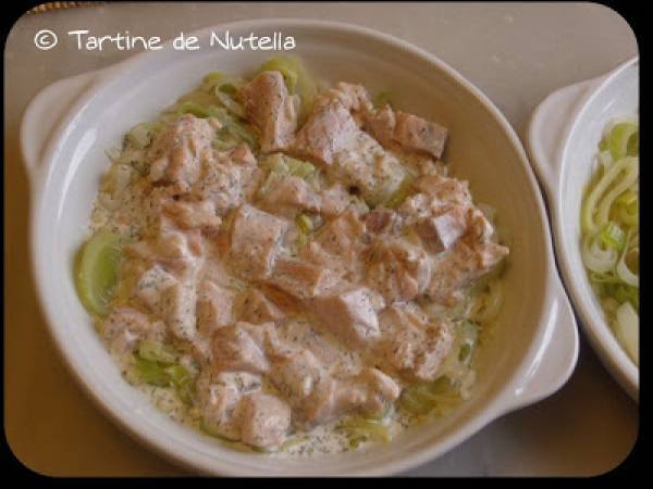 Crumble de saumon sur lit de fondue poireau - Préparation etape 5