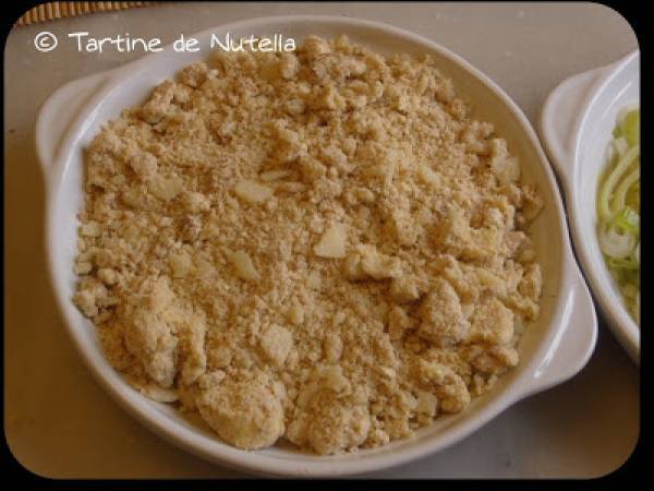 Crumble de saumon sur lit de fondue poireau - Préparation etape 6