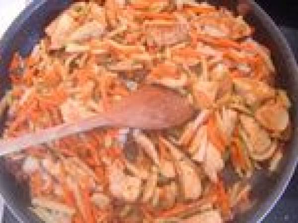 Fricassée de dinde aux petits légumes - Préparation etape 4