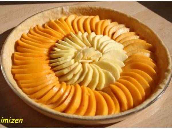 Tarte aux pommes et brugnons - Préparation etape 5