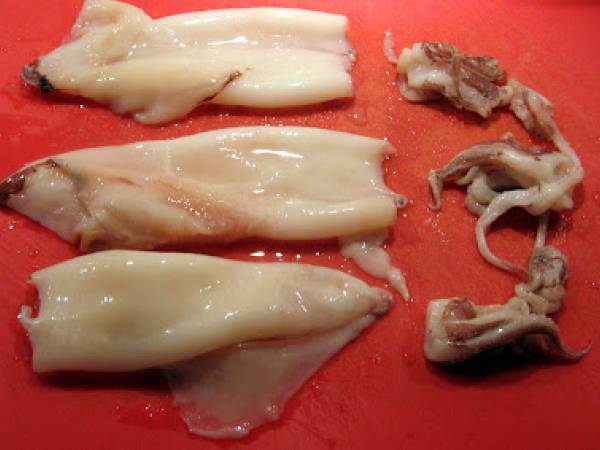 Calamari ripieni alla griglia - Préparation etape 1