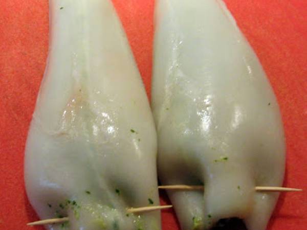 Calamari ripieni alla griglia - Préparation etape 4