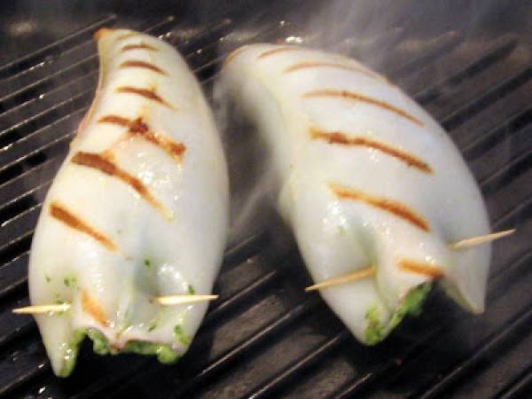 Calamari ripieni alla griglia - Préparation etape 5