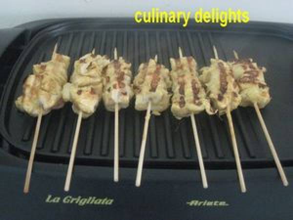 Chich-taouk et son riz a la vermicelle accompagne' de legumes sautes - Préparation etape 3