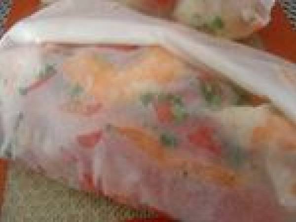 Duo de saumon et crevettes en papillote - Préparation etape 6