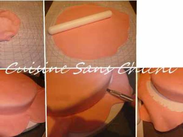 Gravity cake et sa ganache aux fraises tagada - Préparation etape 11