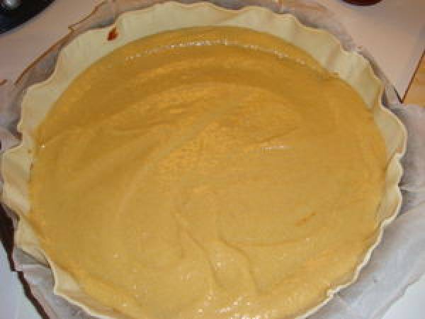 Tarte aux pommes, poires, amandes et chocolat - Préparation etape 6