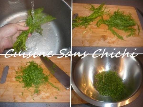 Aumônières de saumon fumé, garnies d'un tartare de saumon - Préparation etape 3