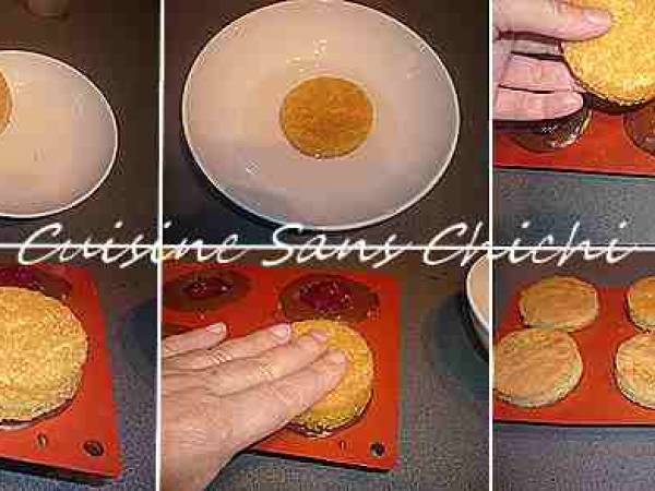 Boules individuelles de Noël, biscuit, mousse chocolat coeur de framboise - Préparation etape 15