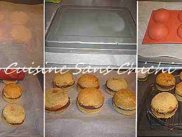 Boules individuelles de Noël, biscuit, mousse chocolat coeur de framboise - Préparation etape 16